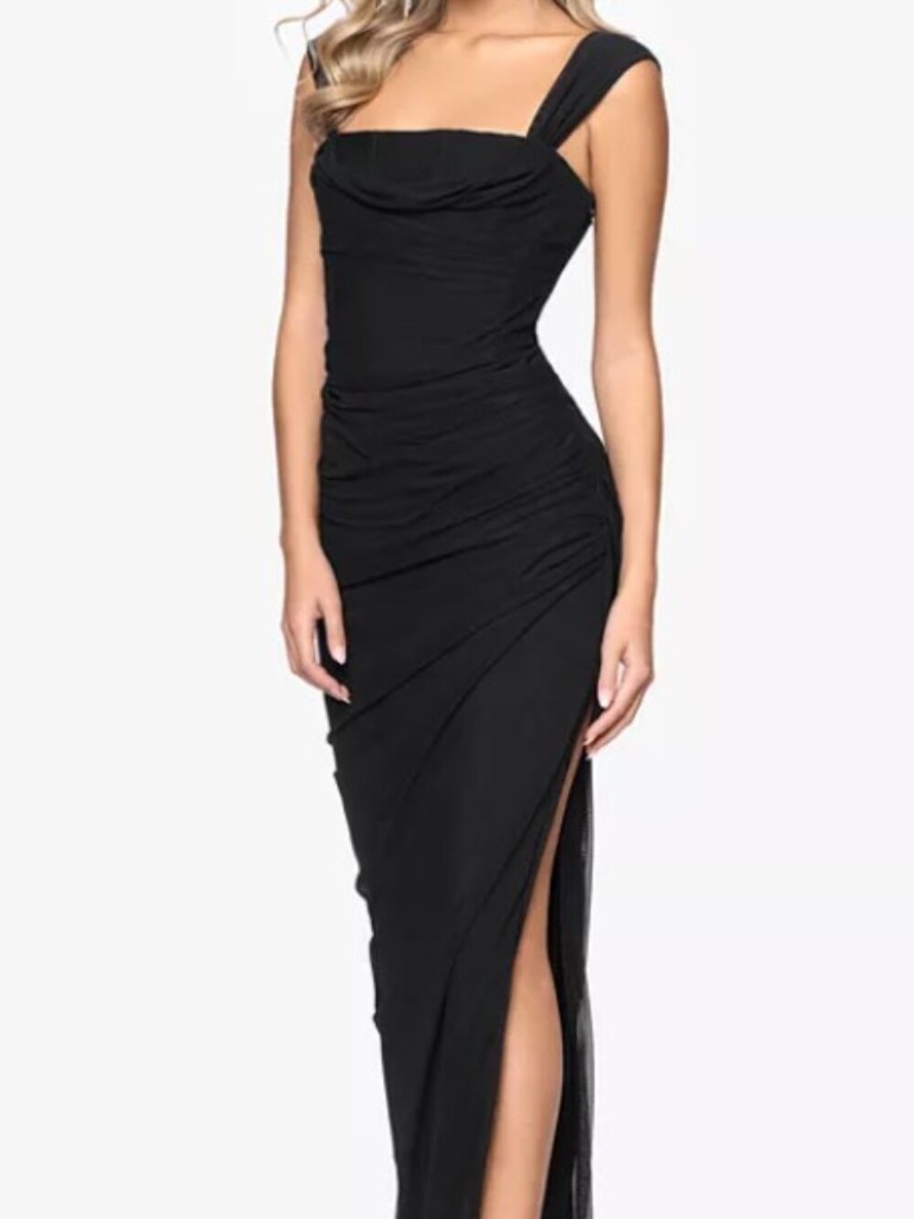 Betsy & Adam Women's Square Neck Ball Gown